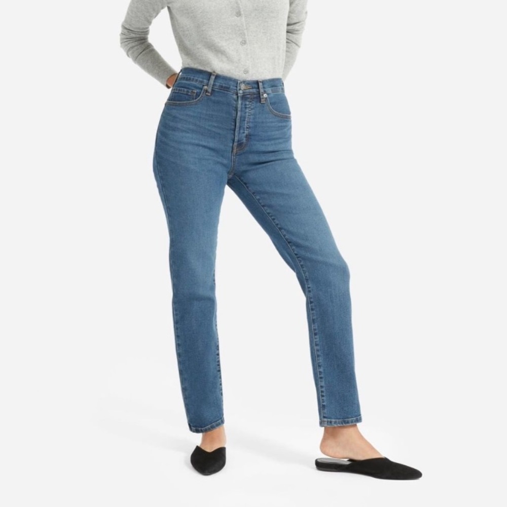 Everlane High Rise Slim Straight Jeans Size 24